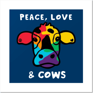 PEACE LOVE & COWS Posters and Art